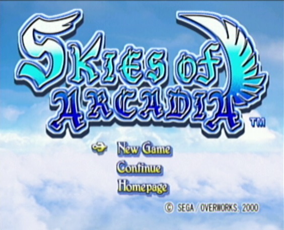 Skies of Arcadia Title screen