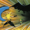 Link fights off Keese with the magical boomerang